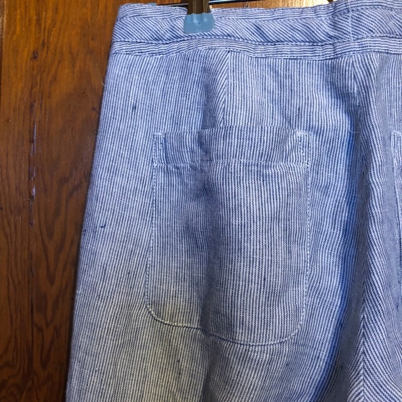 Pinstrip Linen Wide Leg Pants - Picture 3 of 4